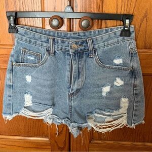 SHEIN Blue Distressed Jean Shorts size 4